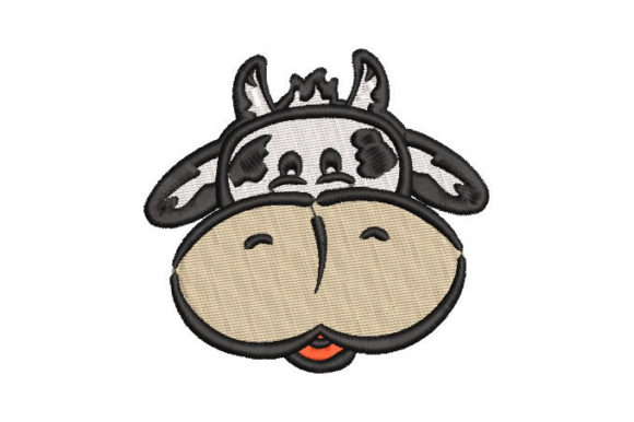 Cow Face: A Playful Embroidery Pick for Boutique Apparel