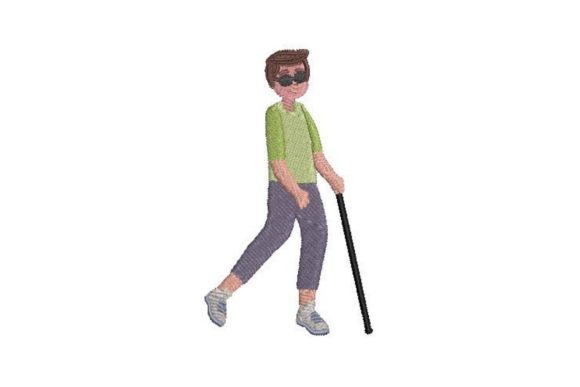 Reviewing Person with Vision Impairment Embroidery