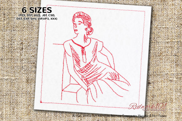 Reviewing the 1950s Lady Redwork Design